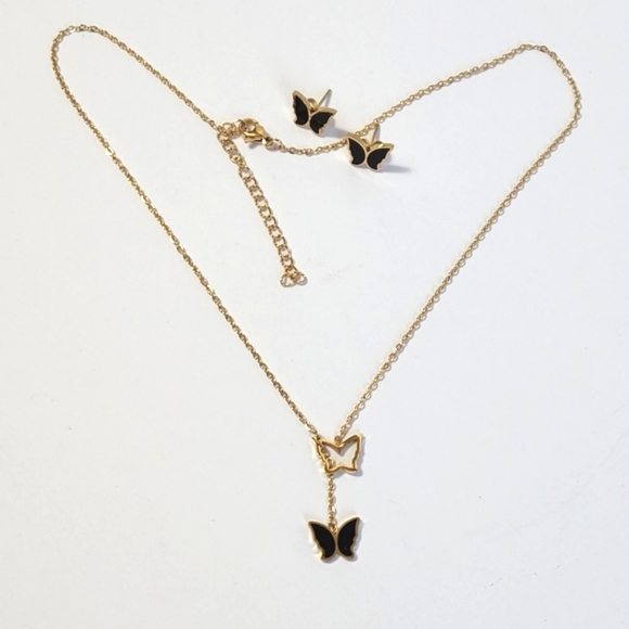 18K Gold Plated Necklace Earrings Set - Picture 7 of 11